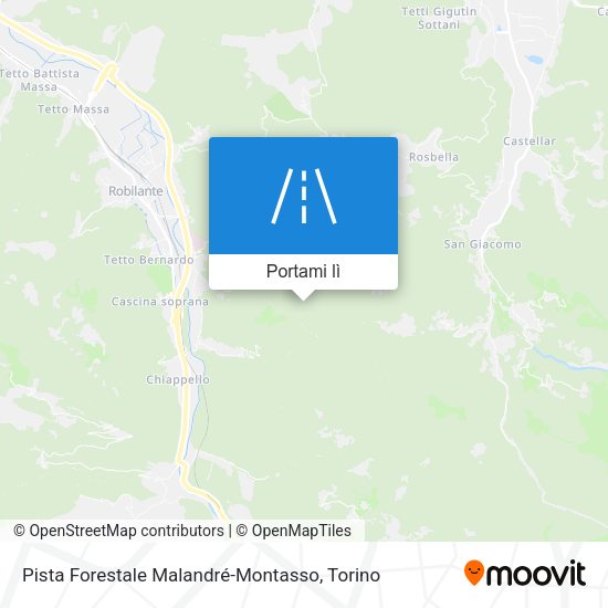 Mappa Pista Forestale Malandré-Montasso