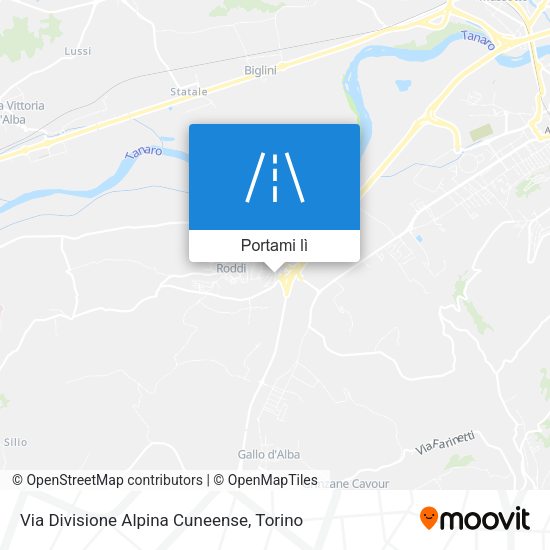 Mappa Via Divisione Alpina Cuneense