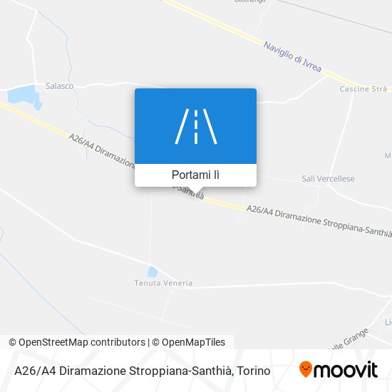 Mappa A26 / A4 Diramazione Stroppiana-Santhià