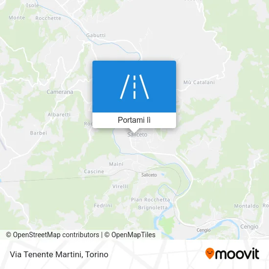 Mappa Via Tenente Martini