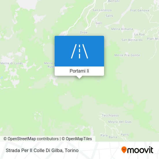 Mappa Strada Per Il Colle Di Gilba