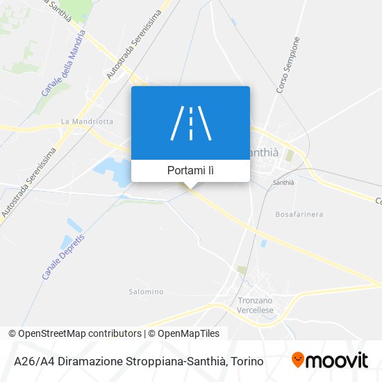 Mappa A26 / A4 Diramazione Stroppiana-Santhià