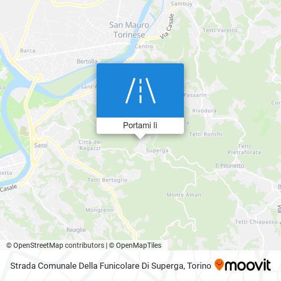 Mappa Strada Comunale Della Funicolare Di Superga