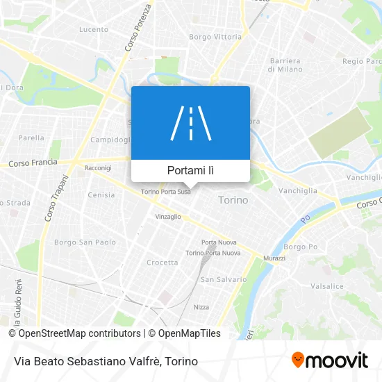 Mappa Via Beato Sebastiano Valfrè