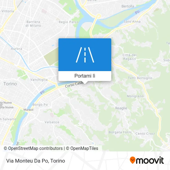 Mappa Via Monteu Da Po