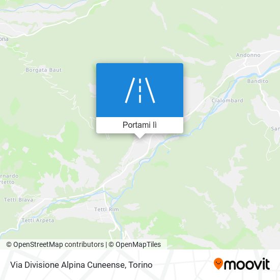 Mappa Via Divisione Alpina Cuneense