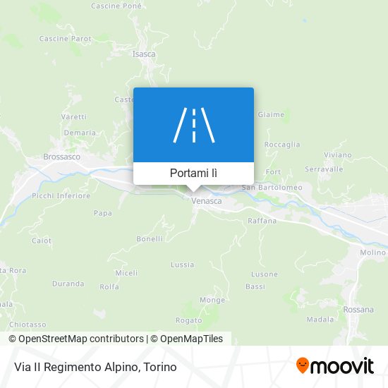 Mappa Via II Regimento Alpino