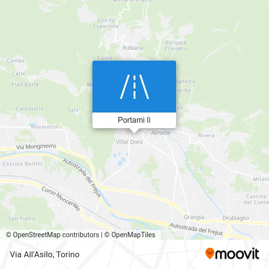 Mappa Via All'Asilo