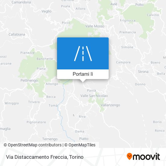 Mappa Via Distaccamento Freccia