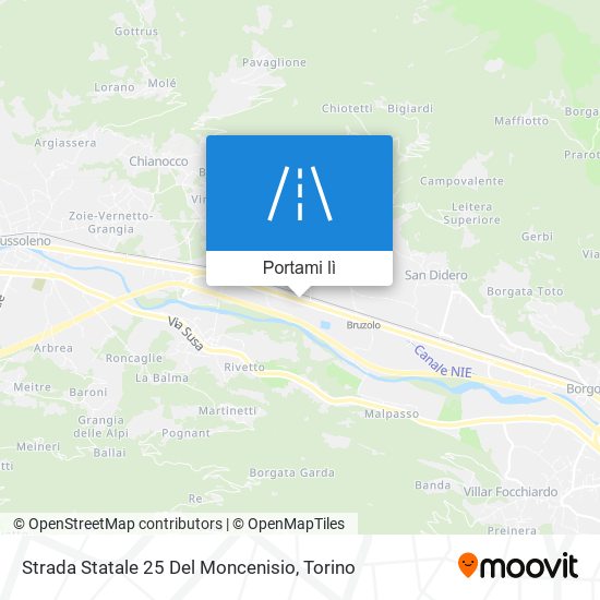 Mappa Strada Statale 25 Del Moncenisio