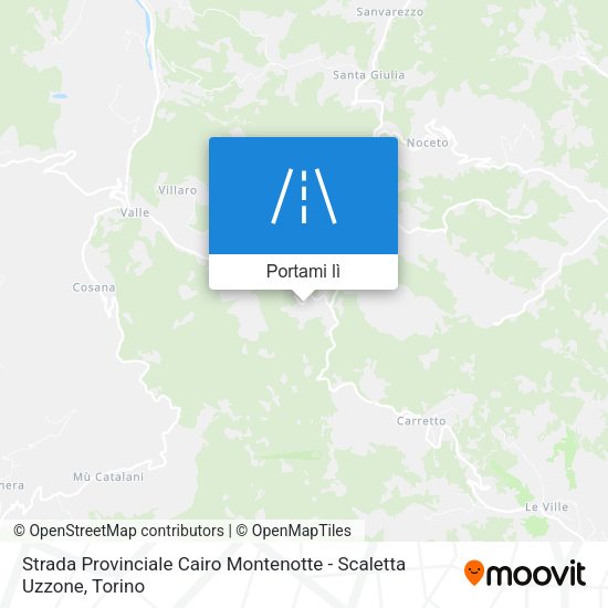Mappa Strada Provinciale Cairo Montenotte - Scaletta Uzzone