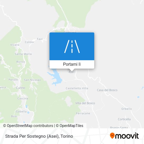 Mappa Strada Per Sostegno (Asei)