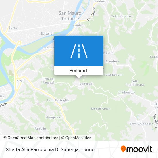 Mappa Strada Alla Parrocchia Di Superga