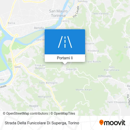 Mappa Strada Della Funicolare Di Superga