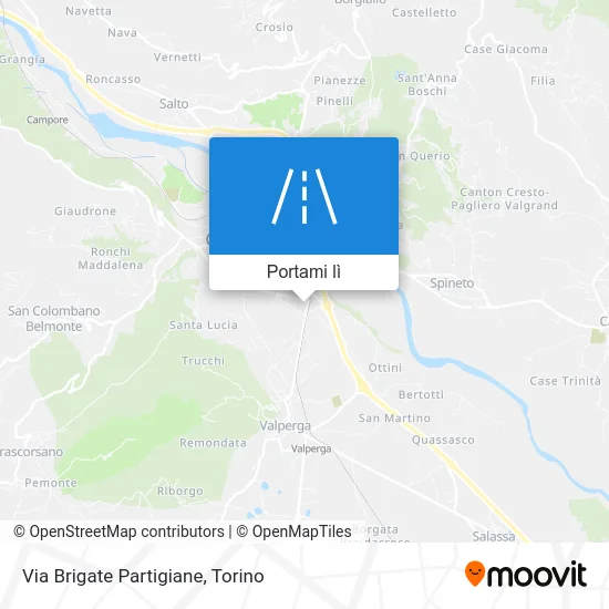Mappa Via Brigate Partigiane