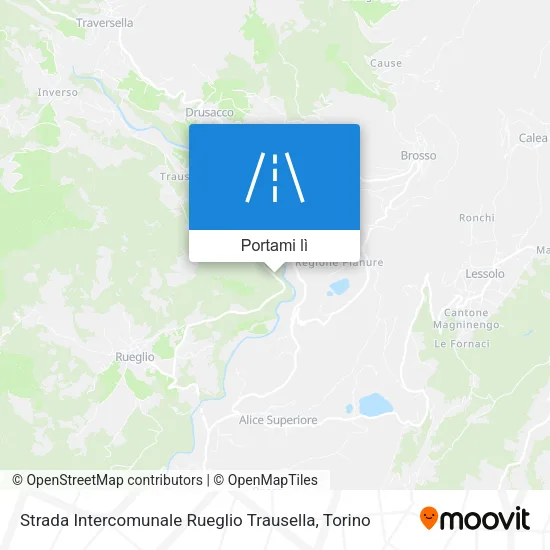 Mappa Strada Intercomunale Rueglio Trausella