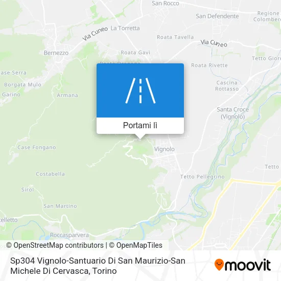 Mappa Sp304 Vignolo-Santuario Di San Maurizio-San Michele Di Cervasca