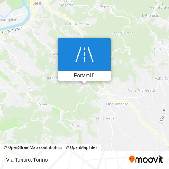 Mappa Via Tanaro