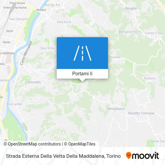 Mappa Strada Esterna Della Vetta Della Maddalena