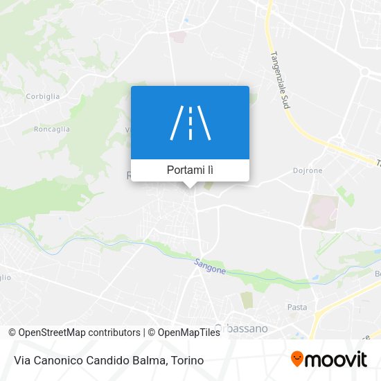 Mappa Via Canonico Candido Balma