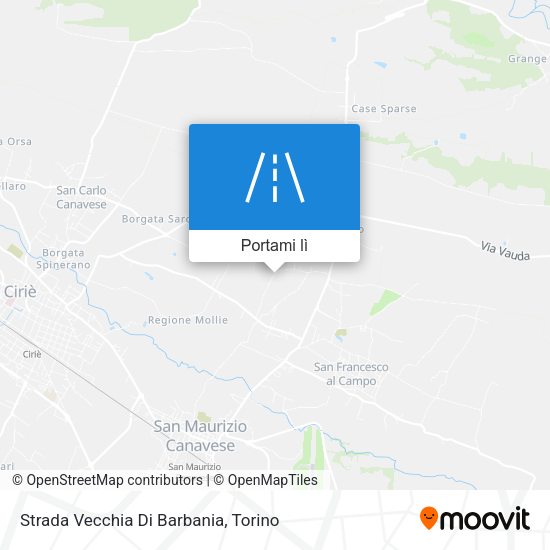 Mappa Strada Vecchia Di Barbania