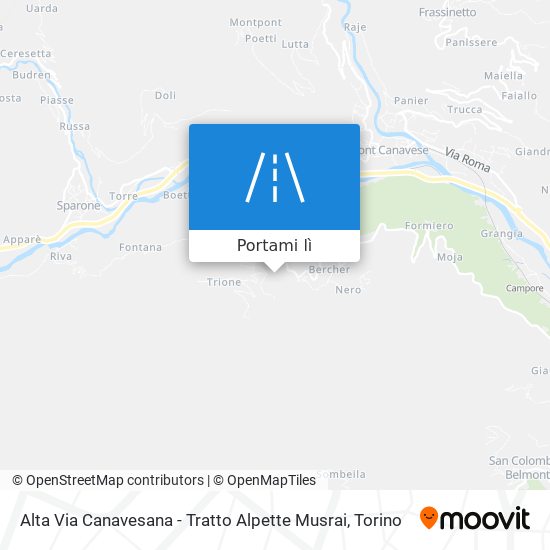 Mappa Alta Via Canavesana - Tratto Alpette Musrai