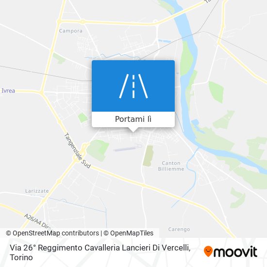 Mappa Via 26° Reggimento Cavalleria Lancieri Di Vercelli