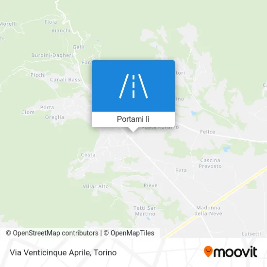 Mappa Via Venticinque Aprile