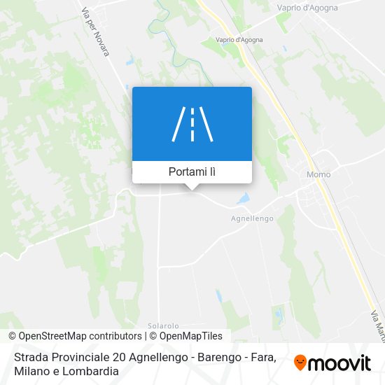 Mappa Strada Provinciale 20 Agnellengo - Barengo - Fara