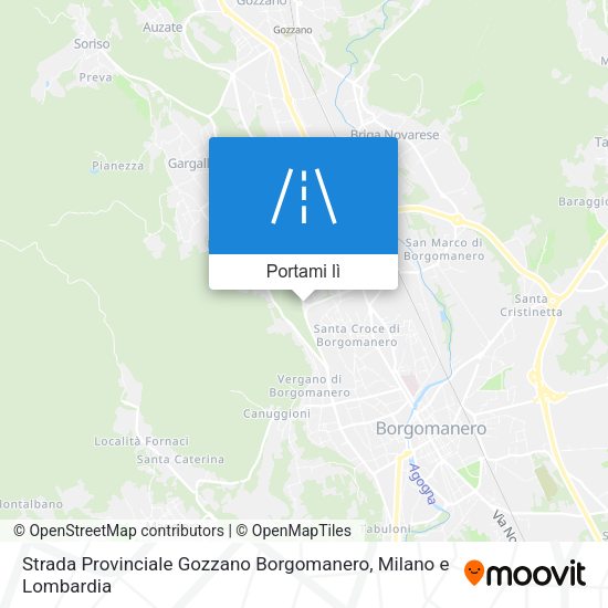 Mappa Strada Provinciale Gozzano Borgomanero