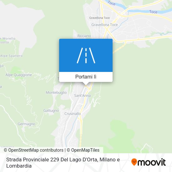 Mappa Strada Provinciale 229 Del Lago D'Orta
