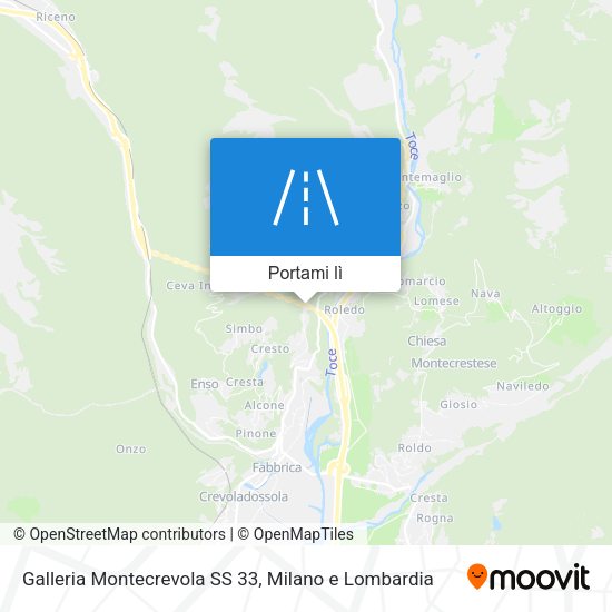 Mappa Galleria Montecrevola SS 33