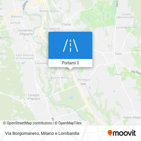 Mappa Via Borgomanero