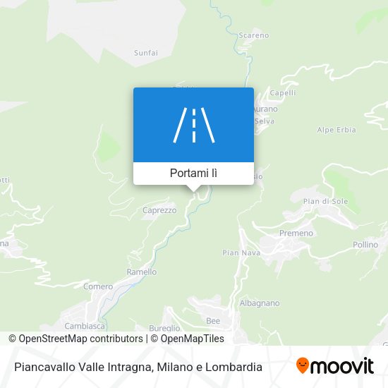 Mappa Piancavallo Valle Intragna
