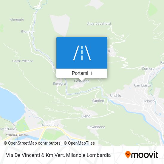 Mappa Via De Vincenti & Km Vert