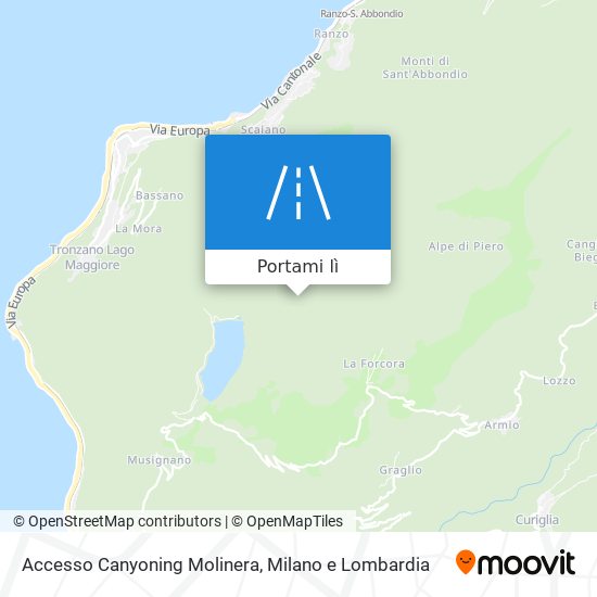 Mappa Accesso Canyoning Molinera