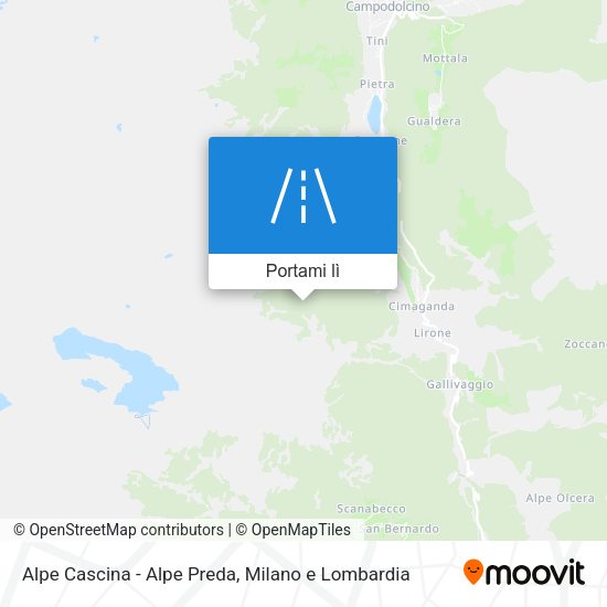 Mappa Alpe Cascina - Alpe Preda