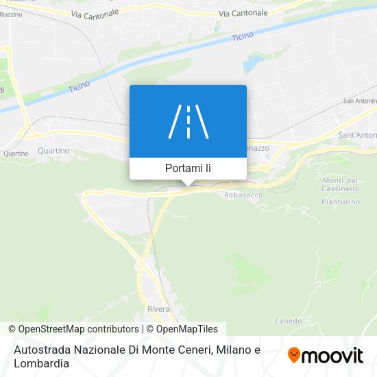 Mappa Autostrada Nazionale Di Monte Ceneri