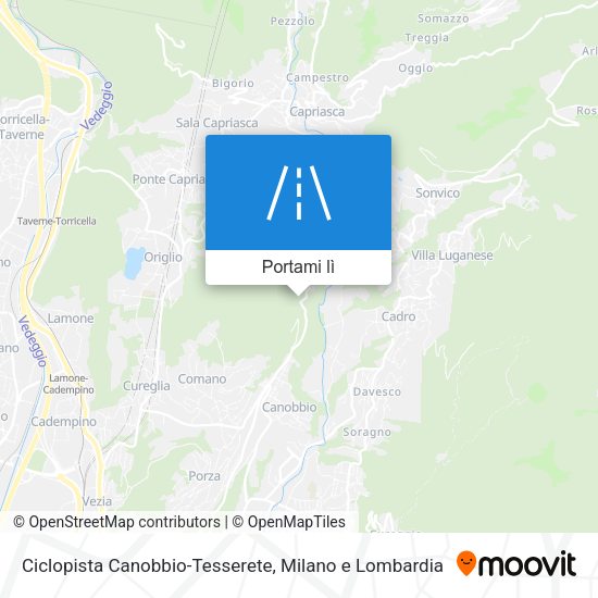 Mappa Ciclopista Canobbio-Tesserete