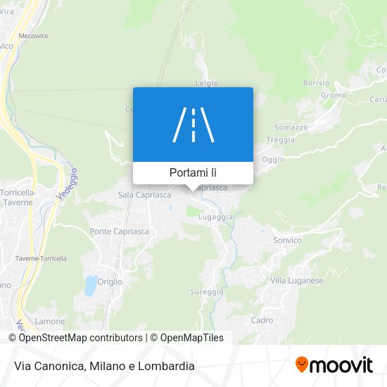 Mappa Via Canonica