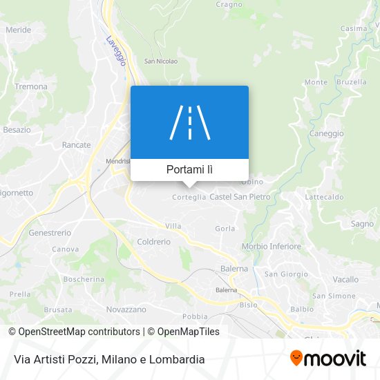 Mappa Via Artisti Pozzi