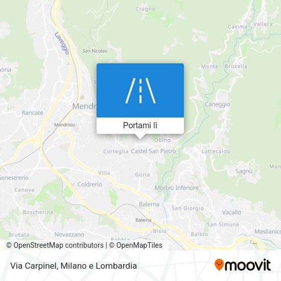Mappa Via Carpinel