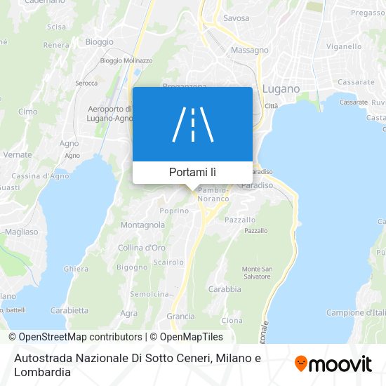 Mappa Autostrada Nazionale Di Sotto Ceneri