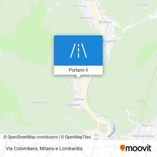 Mappa Via Colombera