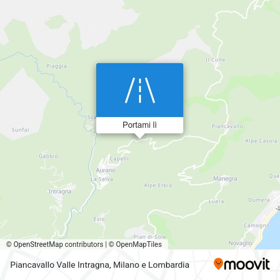 Mappa Piancavallo Valle Intragna
