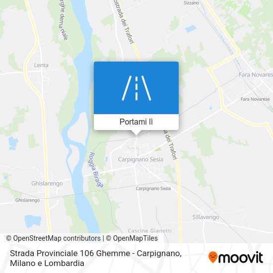 Mappa Strada Provinciale 106 Ghemme - Carpignano