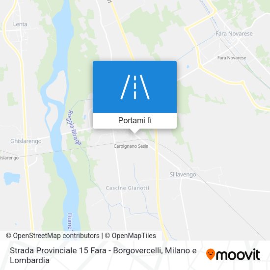Mappa Strada Provinciale 15 Fara - Borgovercelli