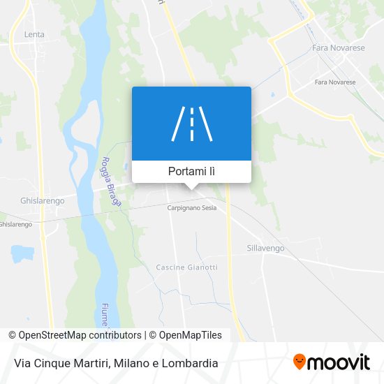Mappa Via Cinque Martiri