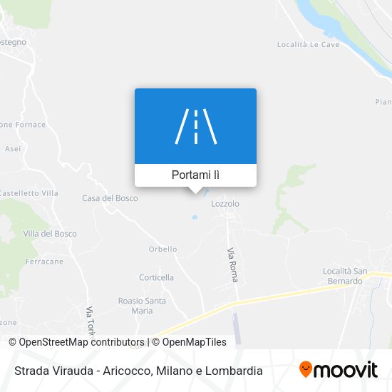 Mappa Strada Virauda - Aricocco
