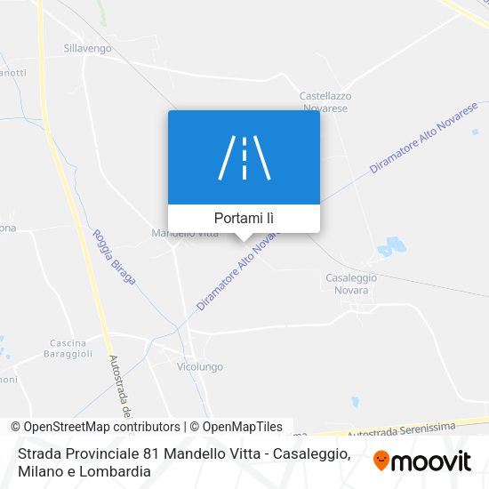 Mappa Strada Provinciale 81 Mandello Vitta - Casaleggio